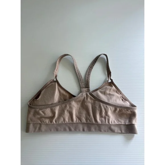 Patagonia Barely Bra Tan Beige Floral Jacquard Racerback Sports Bra Large - Picture 4 of 5
